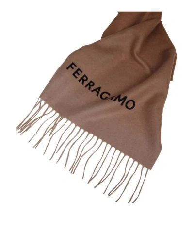 Shop Ferragamo Cashmere Nuance Shaded Effect Scarf In Brown