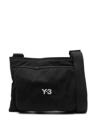 Shop Y-3 Sacoche Logo-embroidered Messenger Bag In Black