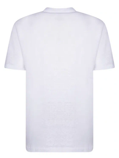 Shop Lardini Linen Serafino Short Sleeve In White