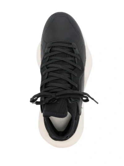 Shop Y-3 Kaiwa Chunky Leather Sneakers In Black