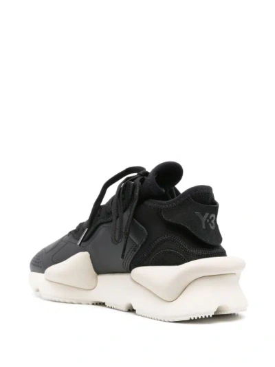 Shop Y-3 Kaiwa Chunky Leather Sneakers In Black
