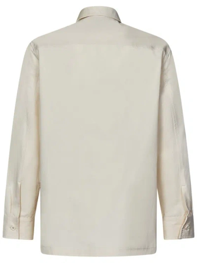 Shop Jil Sander Two-way Zip Shirts In Grey