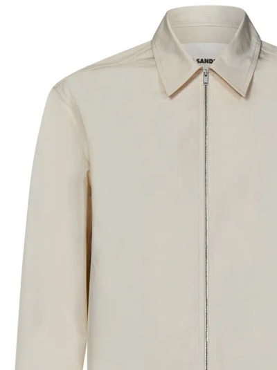 Shop Jil Sander Two-way Zip Shirts In Grey