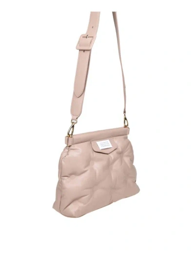 Shop Maison Margiela Shoulder Bag In Matelasse' Leather Beige Color In Neutrals