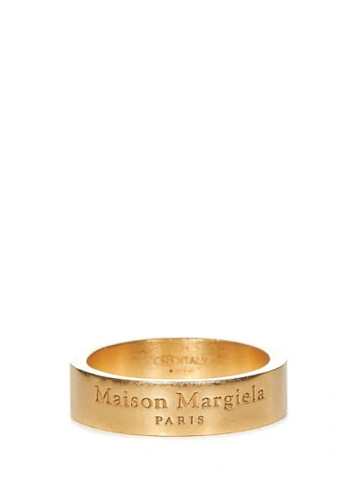Shop Maison Margiela Gold Plated Silver Band Ring