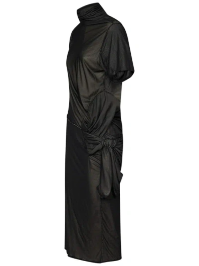 Shop Maison Margiela Black Asymmetric Midi Dress