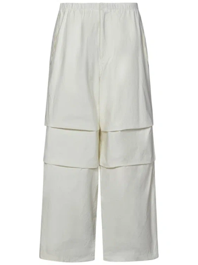 Shop Jil Sander White Oversized Trousers