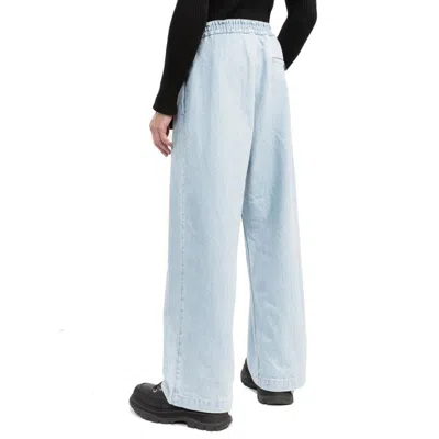 Shop Moncler Belted Denim Jeans In White