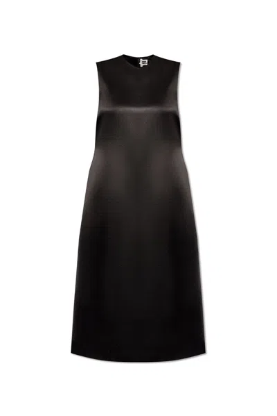 Shop Noir Kei Ninomiya Satin Sleeveless Dress In Black