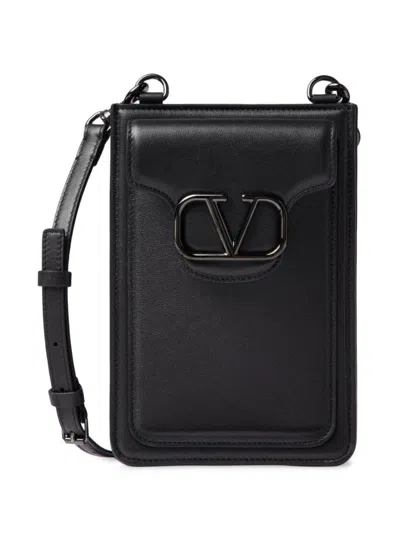 Shop Valentino Men's Locò Crossbody Phone Case In Black