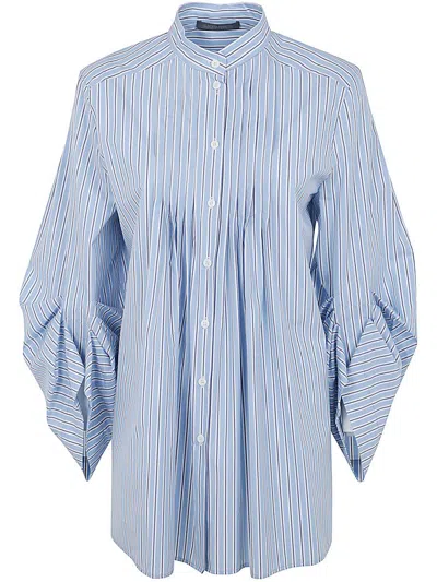 Shop Alberta Ferretti Oversized Striped Shirt Clothing In Blue