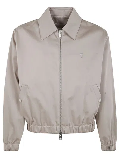 Shop Ami Alexandre Mattiussi Ami Paris Adc Zipped Jacket Clothing In Brown