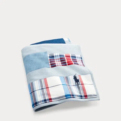 Shop Polo Ralph Lauren Home Ramsey Patchwork Flag Throw Blanket In Blue