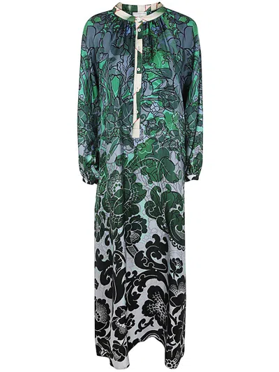 Shop Pierre-louis Mascia Printed Silk Twill Dress Clothing In Multicolour