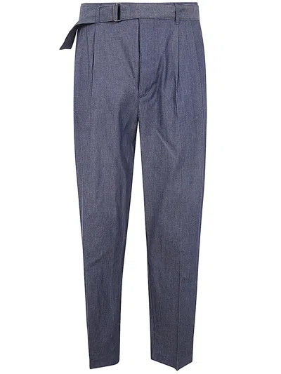 Shop Michael Kors Belted Chambray Trouser Clothing In Blue