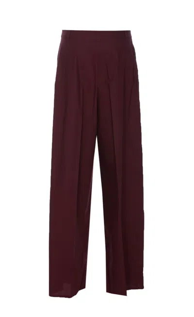 Shop Patrizia Pepe Trousers In Red