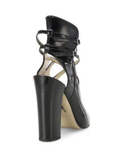 Shop Paul Andrew Sevil Patent Leather Block-heel Pumps In Black