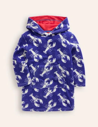 Shop Mini Boden Towelling Throw-on Navy Lobster Girls Boden