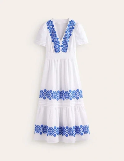Shop Boden Eve Linen Midi Dress White Women