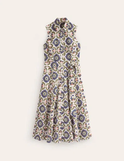 Shop Boden Amy Sleeveless Shirt Dress Mayfly, Mosaic Bloom Women
