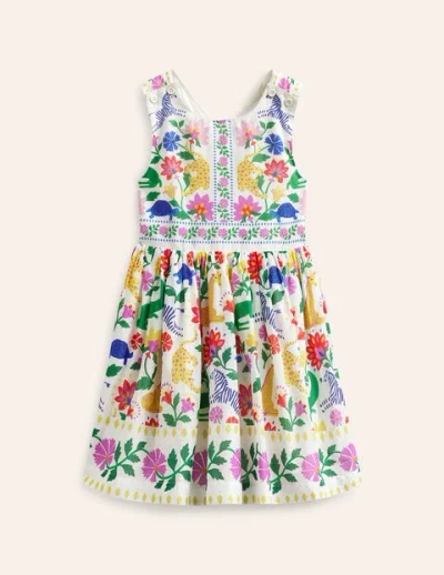Shop Mini Boden Cross-back Dress Multi Safari Floral Girls Boden