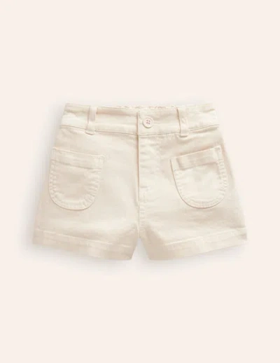 Shop Mini Boden Patch Pocket Shorts Vanilla White Girls Boden