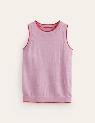 Shop Boden Maggie Linen Vest Soft Peony Pink Women