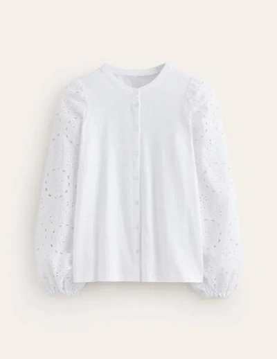 Shop Boden Marina Broderie Shirt White Women