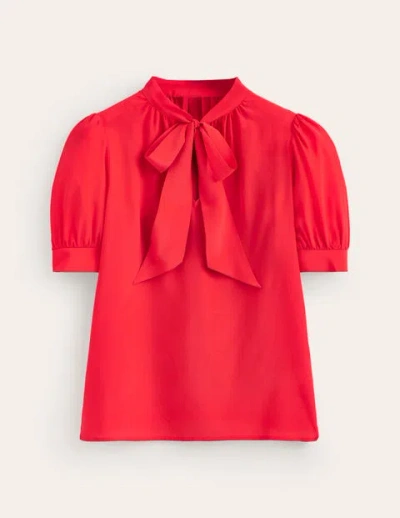 Shop Boden Tie Front Occasion Top Flame Scarlet Women