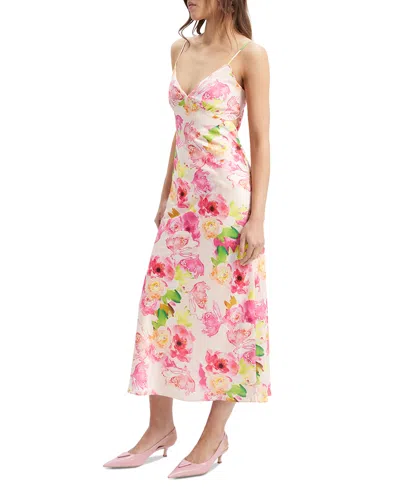 Shop Bardot Women's Malinda Floral-print Sleeveless Slip Dress In Water Floral