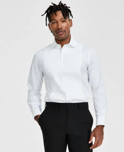 Shop Alfani Men's Slim-fit Solid Tuxedo Shirt, Created For Macy's In Bright White