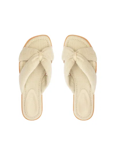 Schutz Womens Fairy Flat Sandals In Beige