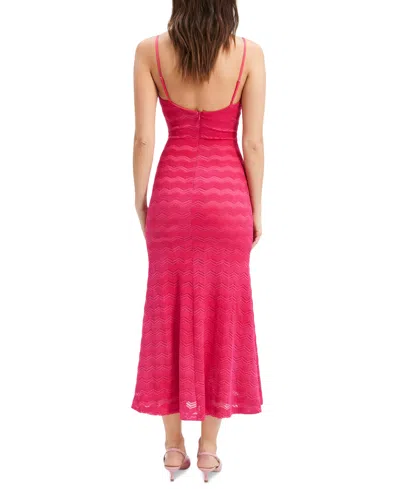 Shop Bardot Women's Adoni Scoop-neck Zig Zag Sleevless Midi Dress In Magenta