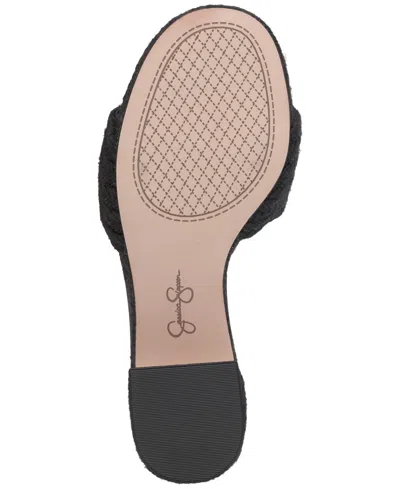 Shop Jessica Simpson Women's Peccio Woven Slide Sandals In Black Polyester