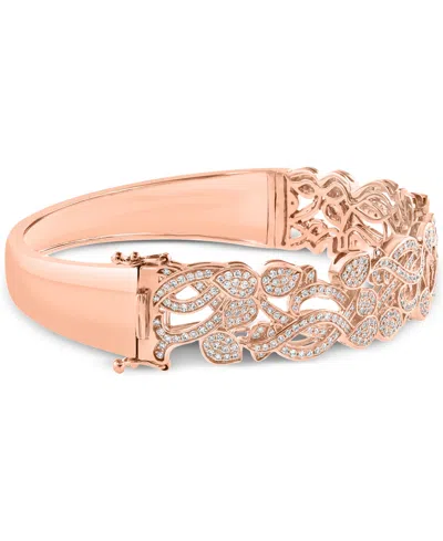 Shop Effy Collection Effy Diamond Openwork Bangle Bracelet (1-1/2 Ct. T.w.) In 14k Rose Gold In Rose Gld