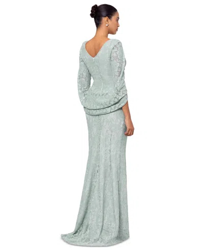 Shop Betsy & Adam Betsy Adam Women's Lace Cape-sleeve Gown In Sage