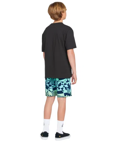 Shop Volcom Big Boys Uprorar Mod Printed Board Shorts In Elg