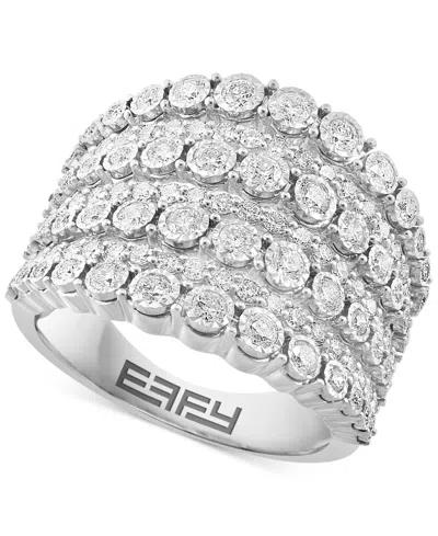 Effy Collection Effy Diamond Multirow Ring (1-3/8 Ct. T.w.) In 14k White Gold In White Gold