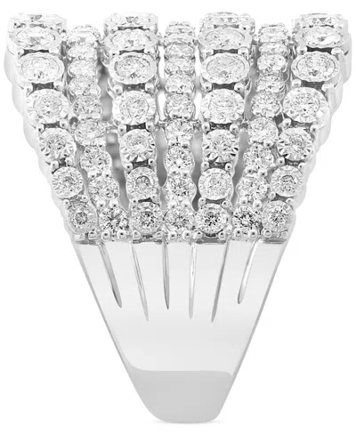 Shop Effy Collection Effy Diamond Multirow Ring (1-3/8 Ct. T.w.) In 14k White Gold