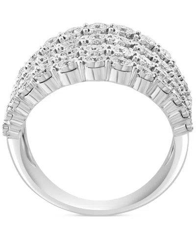 Shop Effy Collection Effy Diamond Multirow Ring (1-3/8 Ct. T.w.) In 14k White Gold