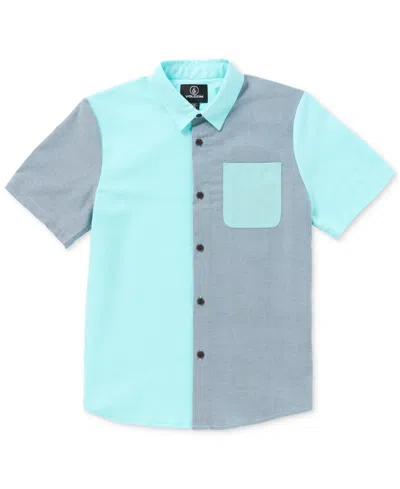 Shop Volcom Big Boys Satostone Colorblocked Button-up Shirt In Ceb