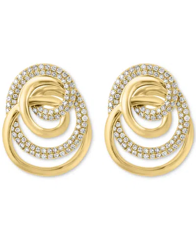 Shop Effy Collection Effy Diamond Sculptural Drop Earrings (5/8 Ct. T.w.) In 14k Gold In Yellow Gol