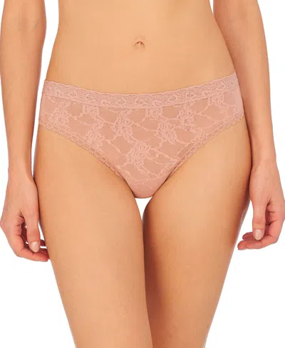 Shop Natori Women's Bliss Allure One Size Lace Thong Underwear 771303 In Rose Beige
