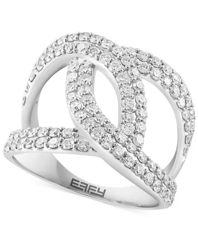 Shop Effy Collection Effy Diamond Interlink Ring (1-3/8 Ct. T.w.) In 14k White Gold