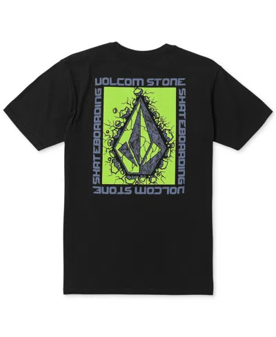 Shop Volcom Big Boys Stone Breakage Graphic Cotton T-shirt In Blk