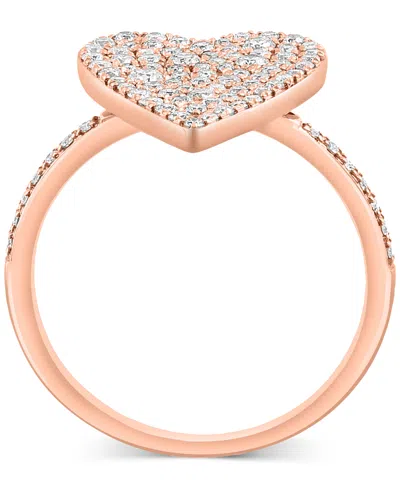 Shop Effy Collection Effy Diamond Heart Ring (5/8 Ct. T.w.) In 14k Rose Gold In Rose Gld