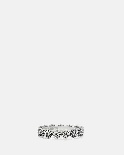 Shop Allsaints Moseley Sterling Silver Chain Ring In Warm Silver
