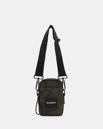 Shop Allsaints Zumo Recycled Phone Pouch In Dark Camo Green