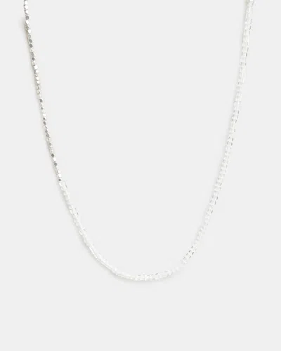 Shop Allsaints Bora Beaded Necklace In Warm Silver/clear