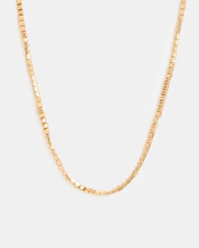 Shop Allsaints Kay Pyramid Studded Necklace In Warm Brass